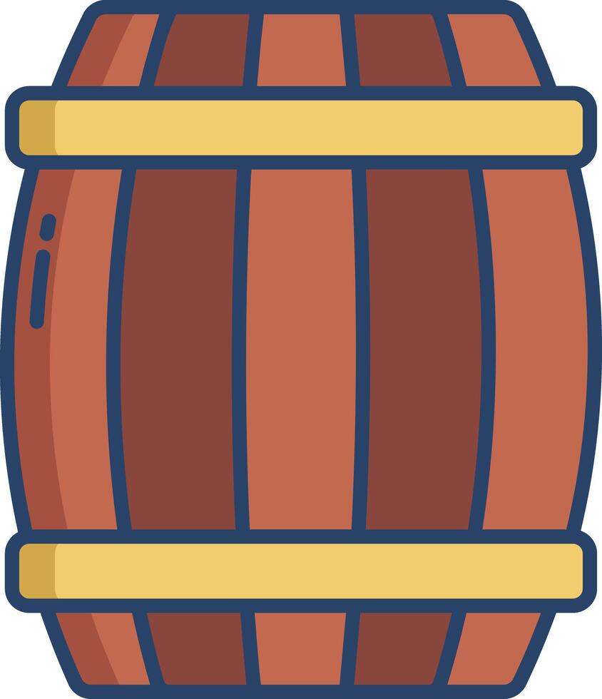 Cask linear color illustration vector