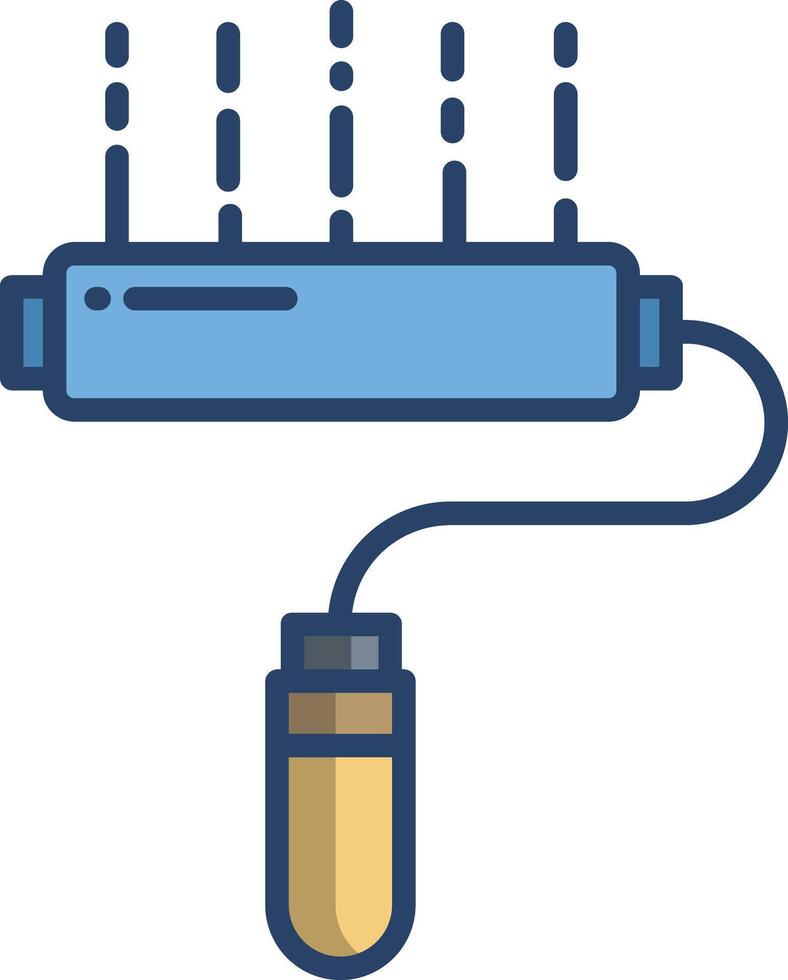 Paint Roller linear color illustration vector