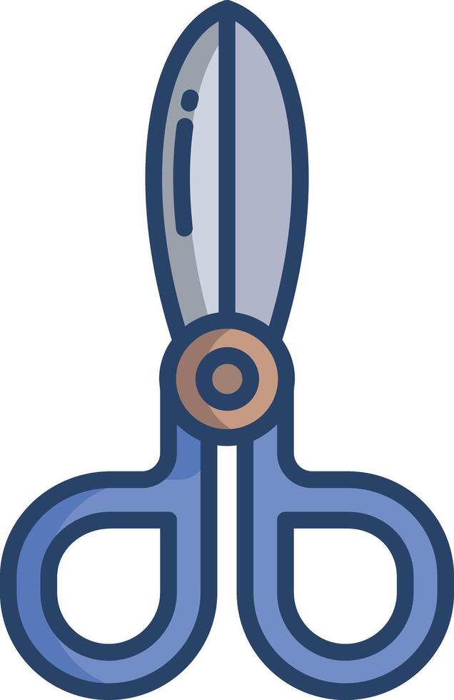 Scissor linear color illustration vector