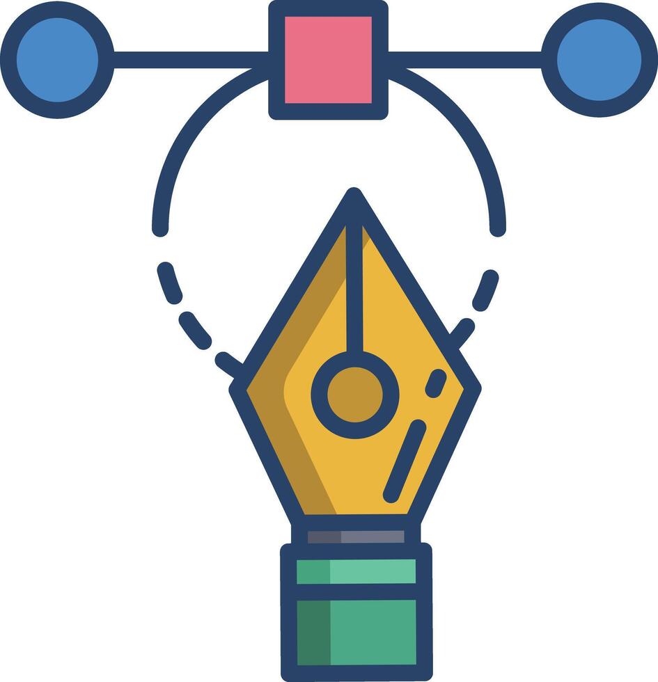 Pen too linear color illustration vector