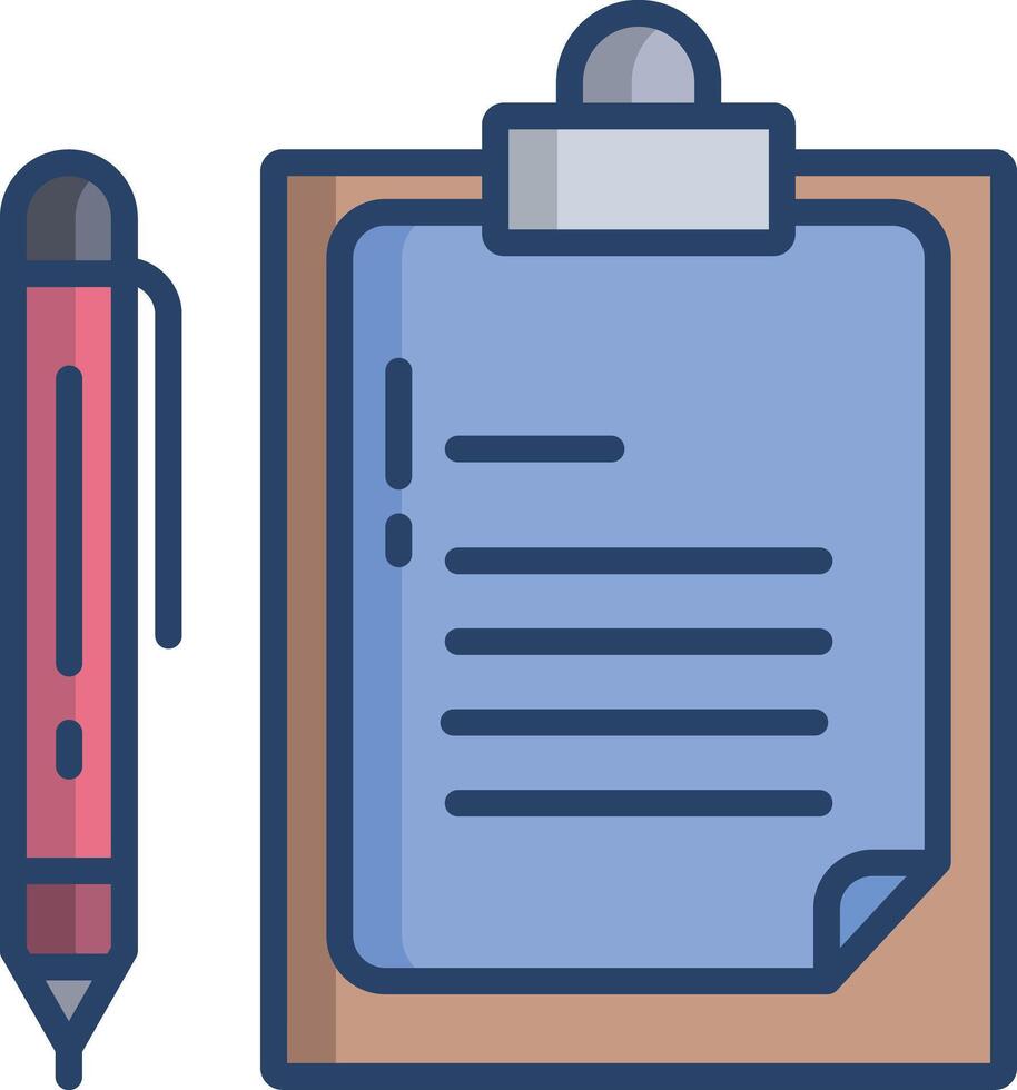 Notepad linear color illustration vector