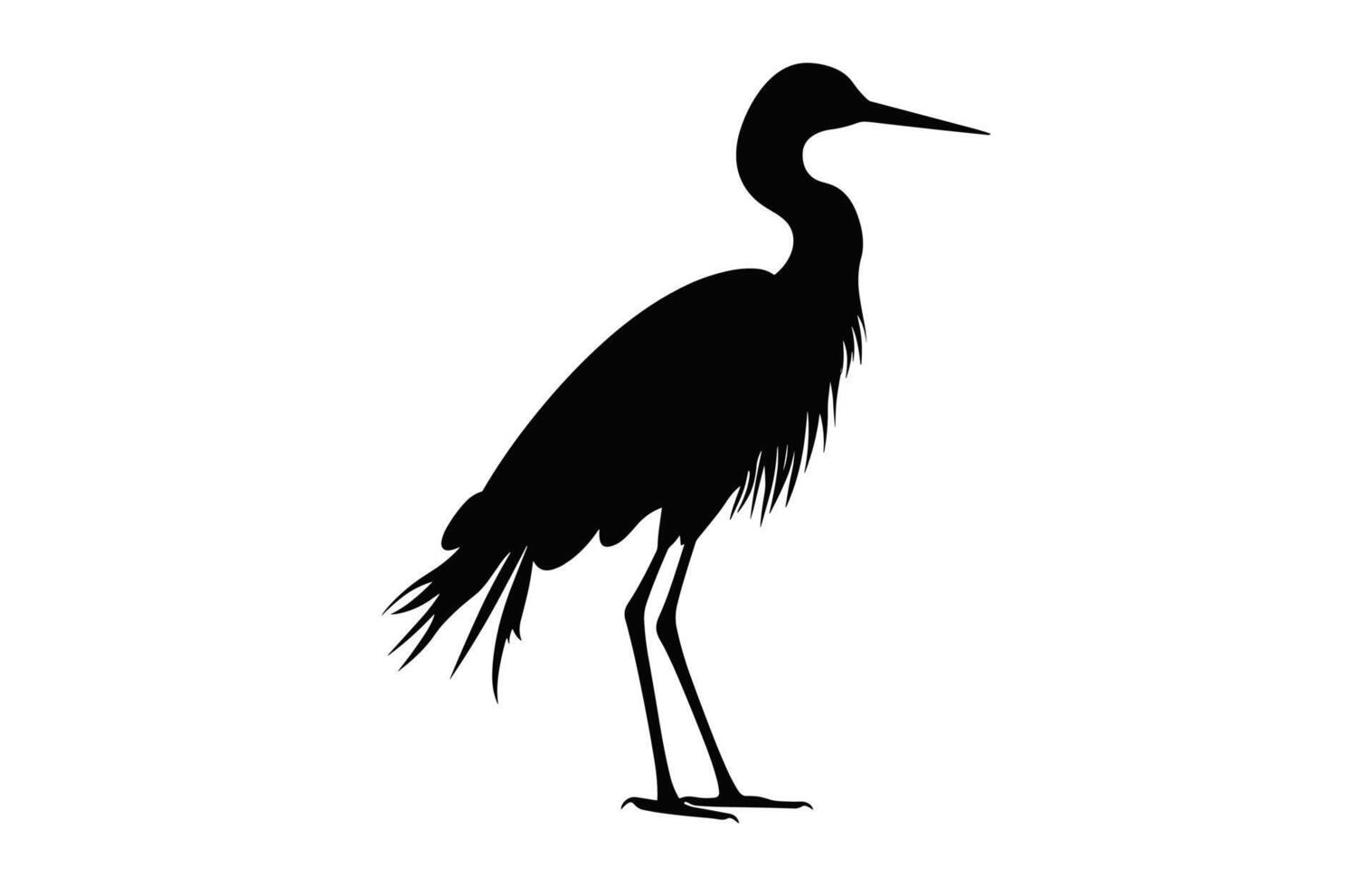 Snowy Egret Bird Silhouette Clip art, Egret black Silhouette vector