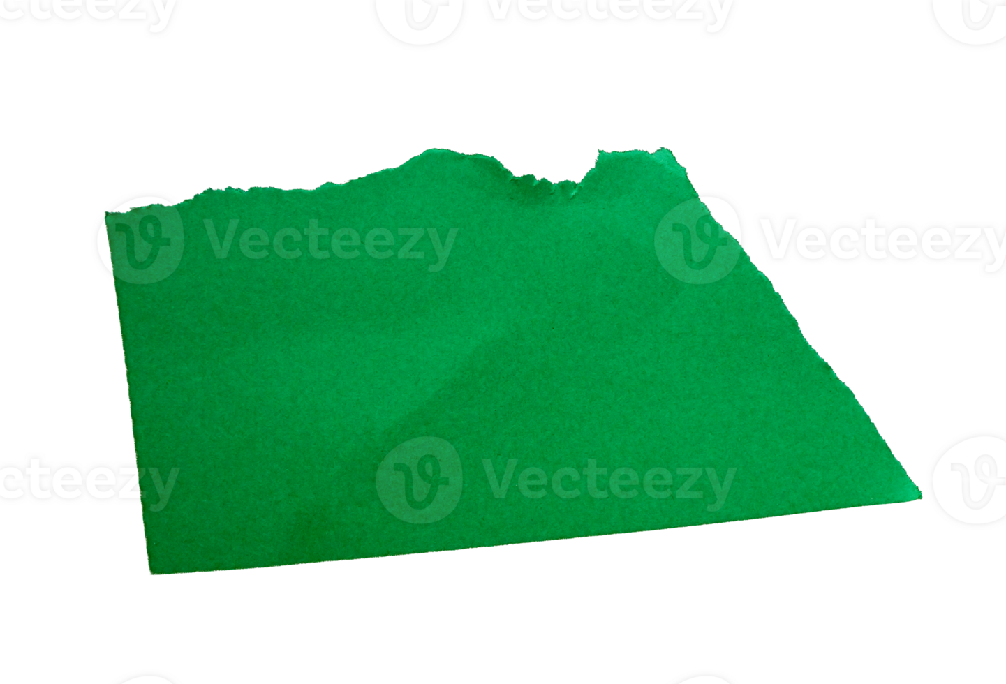 Ripped or torn green paper piece on transparent background. copy space png