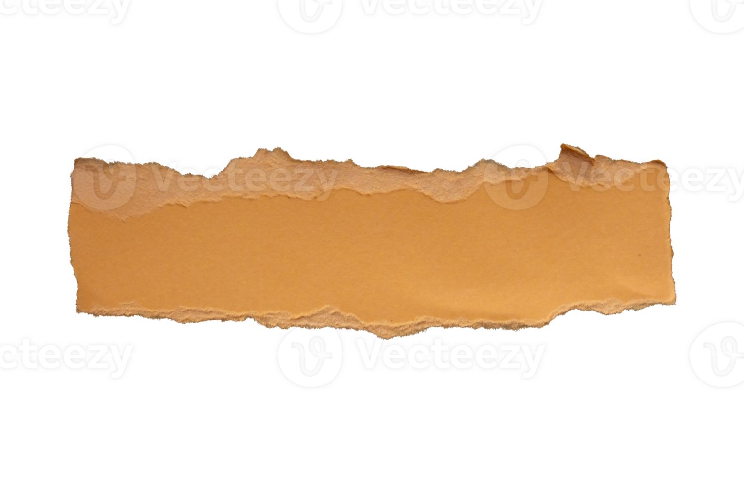 Ripped or torn orange paper piece on transparent background. copy space png