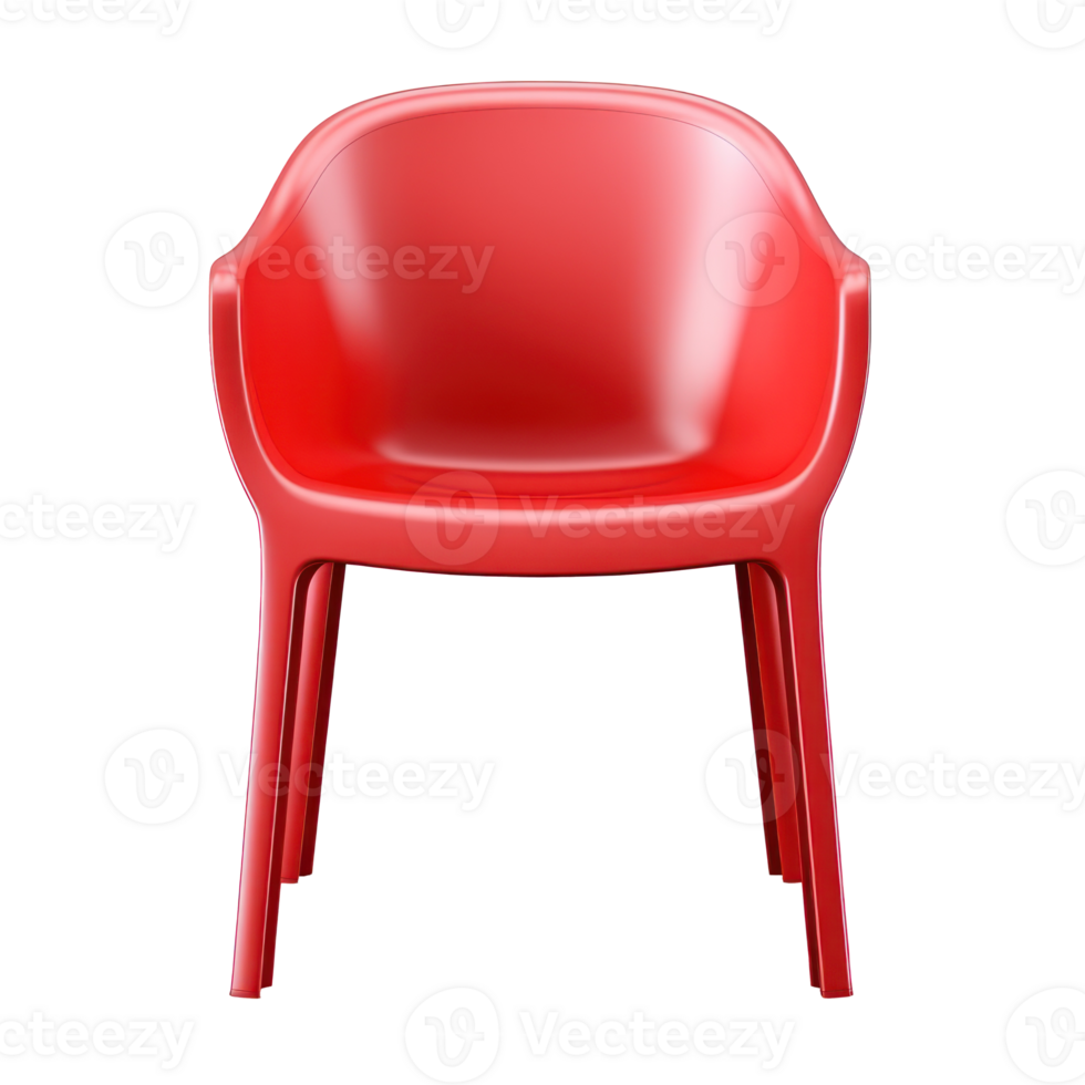 Empty Red Plastic Chair with. Simple Office Chair. Isolated on Background png