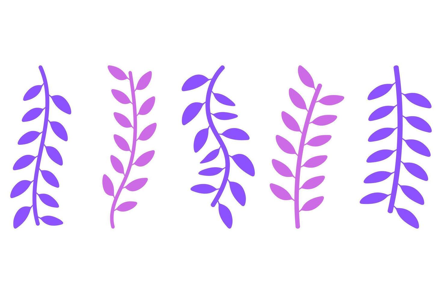 Flower vine icon set. Botanical decoration vector