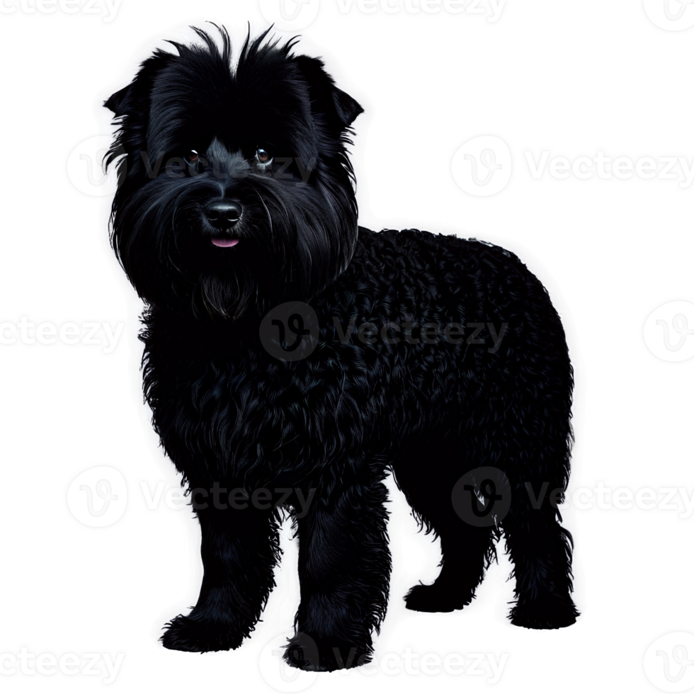 Silhouette of Puli Dog isolated on transparent background png