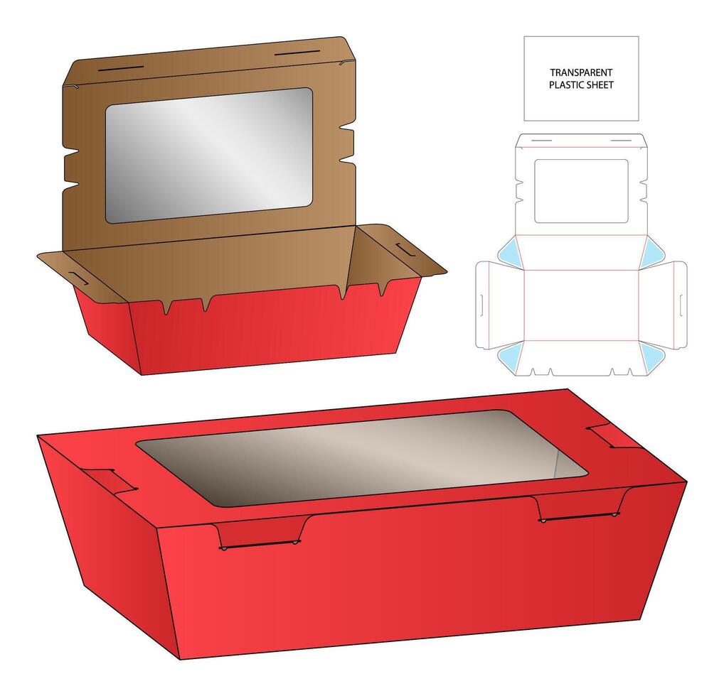 Box packaging die cut template design 3d mockup vector