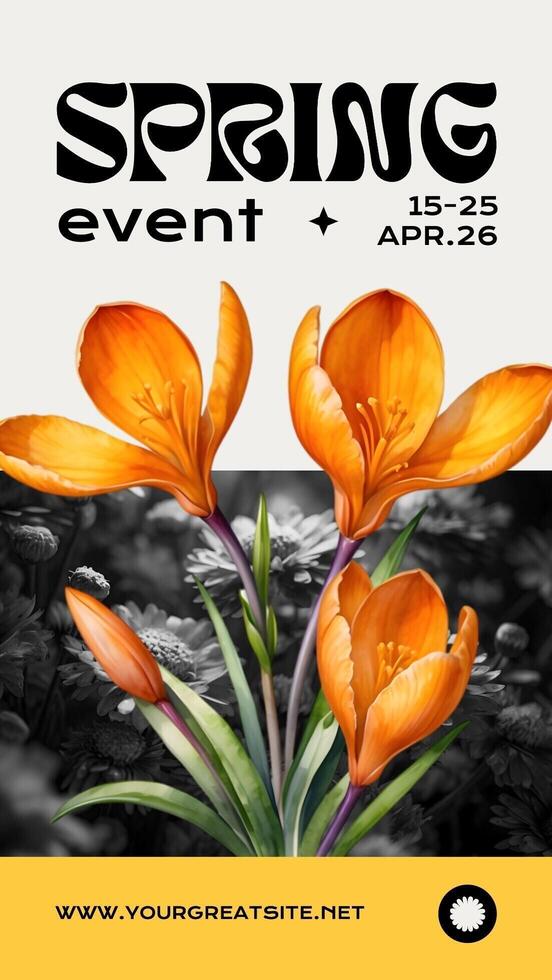 Orange Spring Event Celebration template