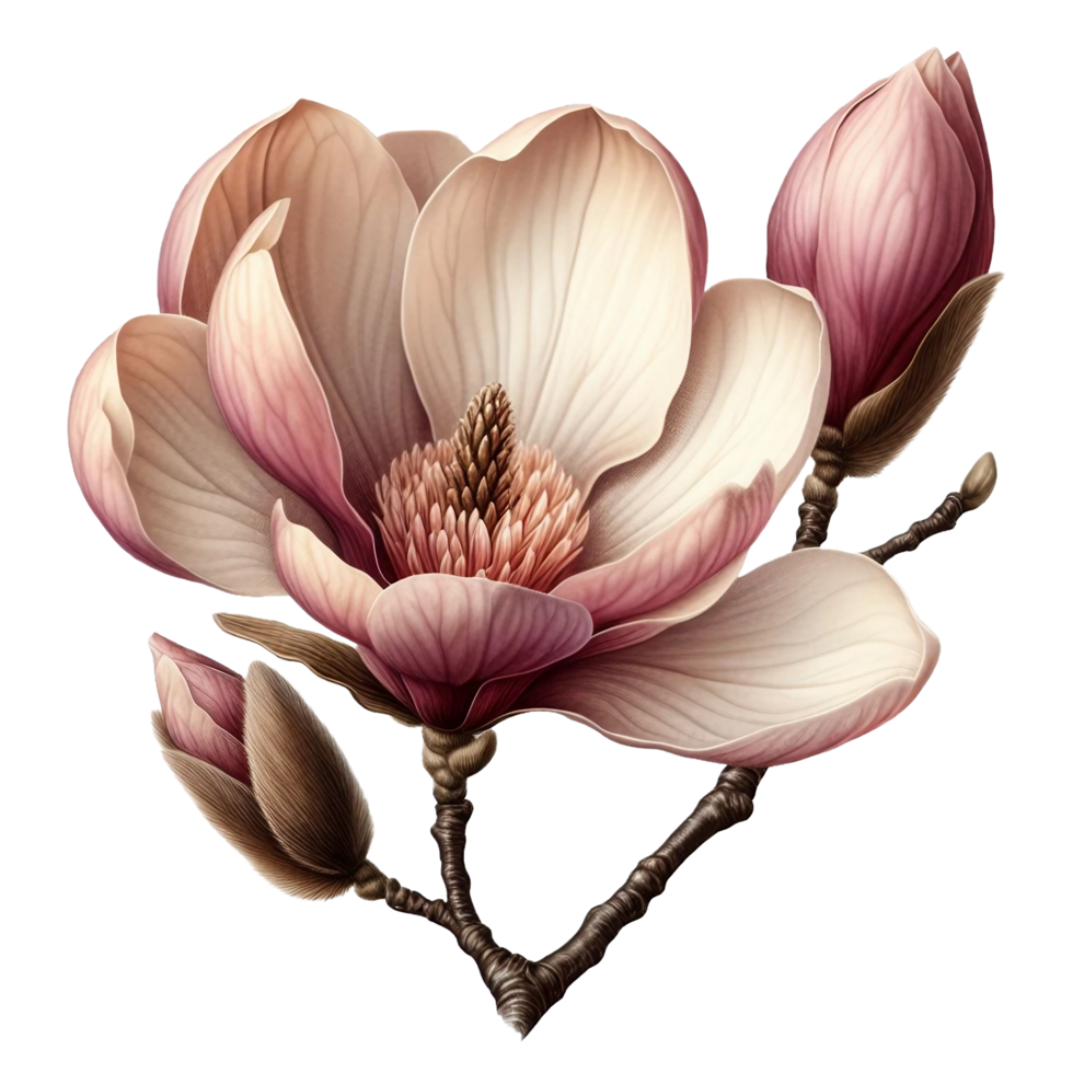 old botanical lotus flowers illustration isolated on transparent background png