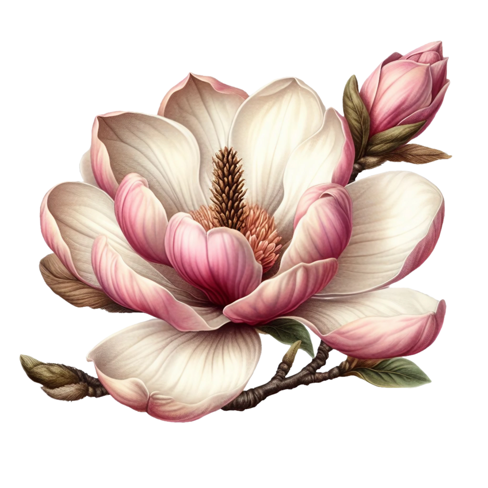 old botanical lotus flowers illustration isolated on transparent background png