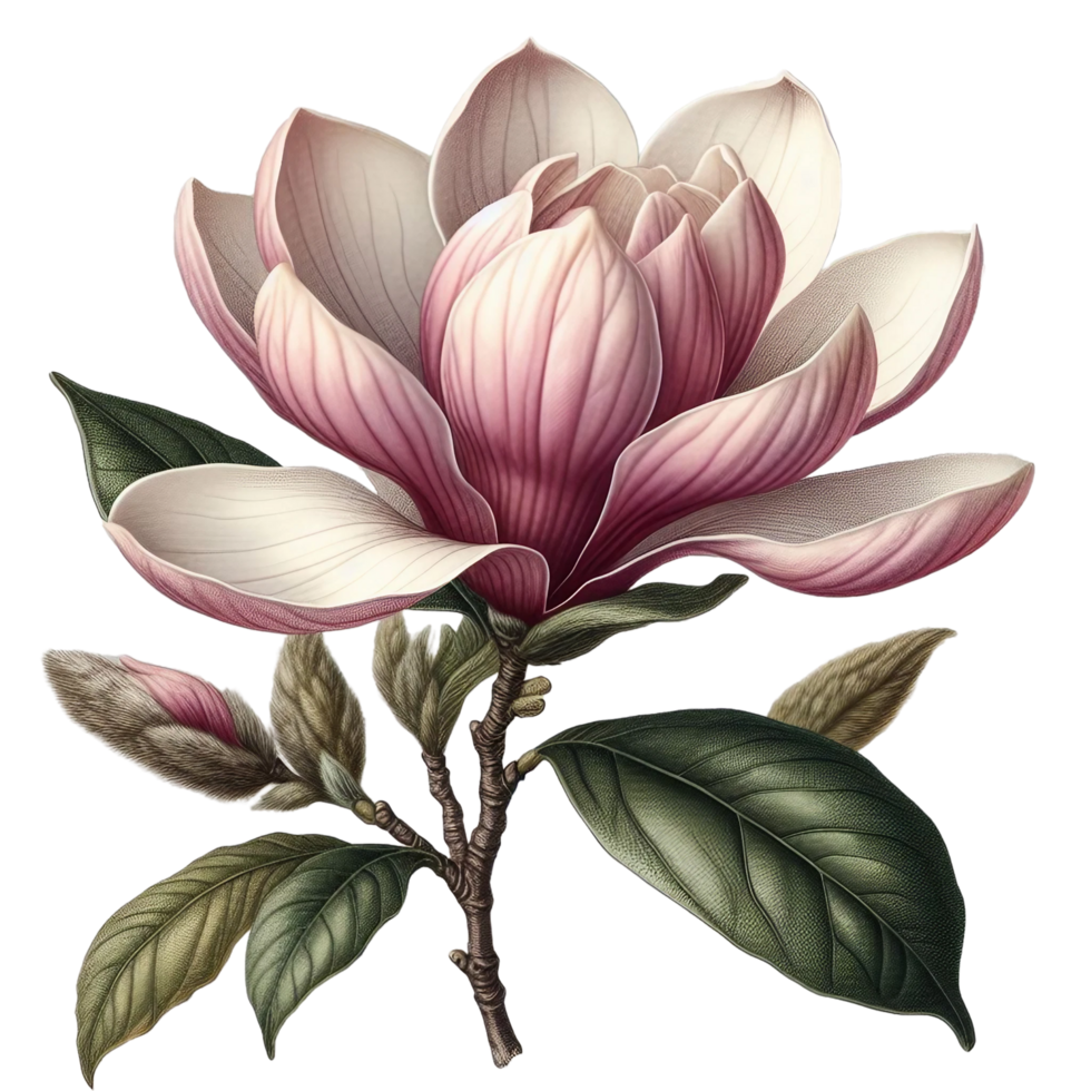 old botanical lotus flowers illustration isolated on transparent background png