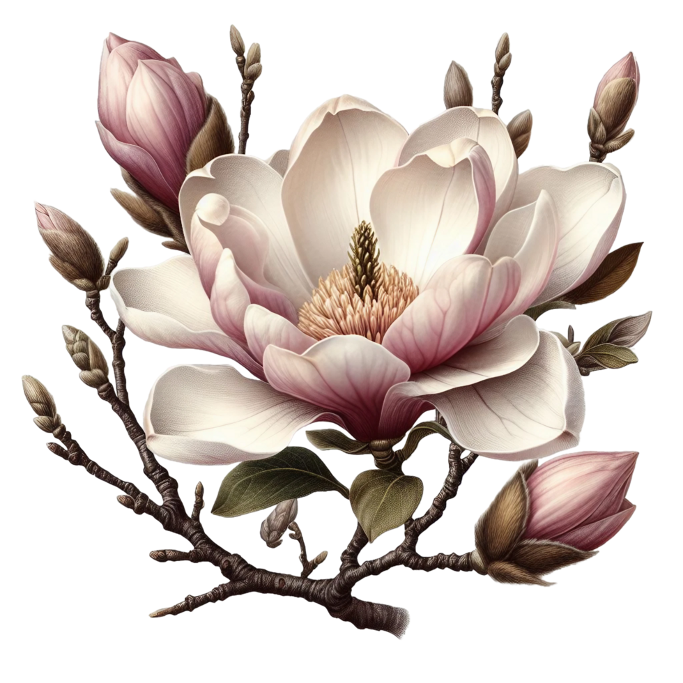 old botanical lotus flowers illustration isolated on transparent background png