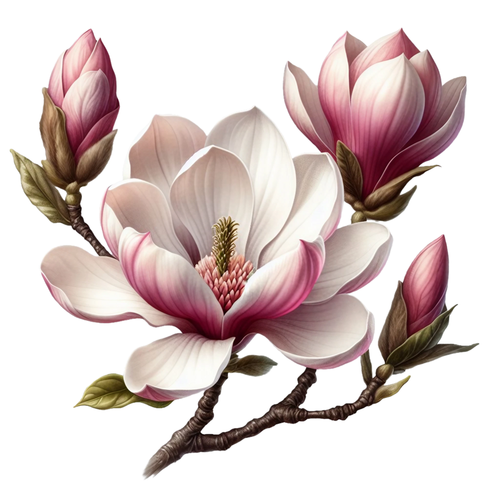 old botanical lotus flowers illustration isolated on transparent background png
