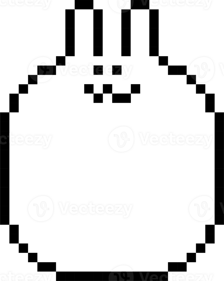 8bit retro game animal pet rabbit pixel text box memo speech bubble balloon, icon sticker keyword planner banner png