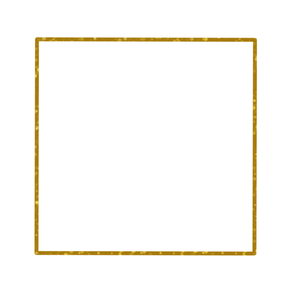 Gold Square Frame with Specs on a Transparent Background png