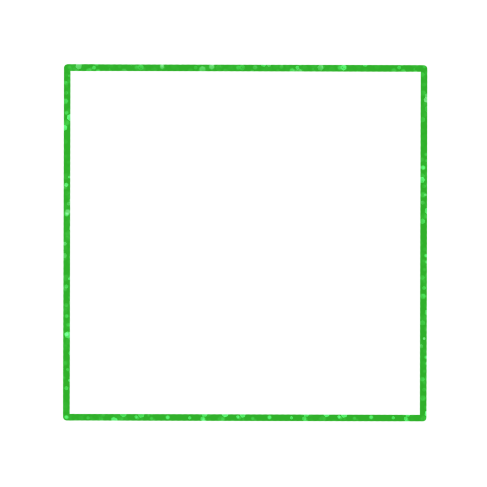 Green Square Frame on a Transparent Background png