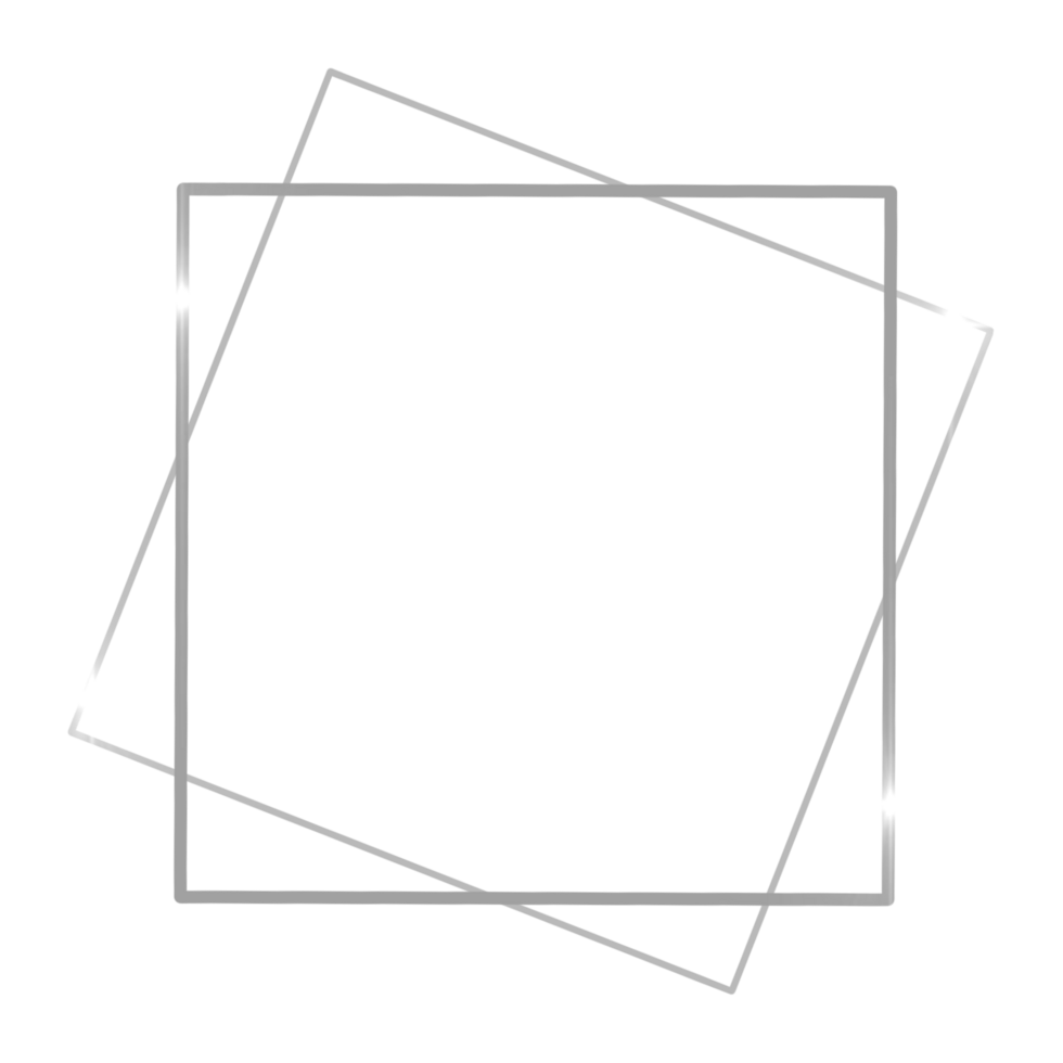 Silver Square Double Frame on a Transparent Background png