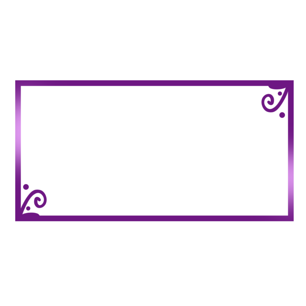 Decorative Purple Rectangle Frame on a Transparent Background png