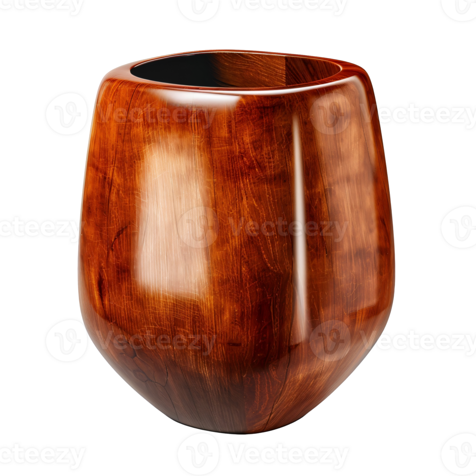 A vase with a brown base sits on a transparent background png