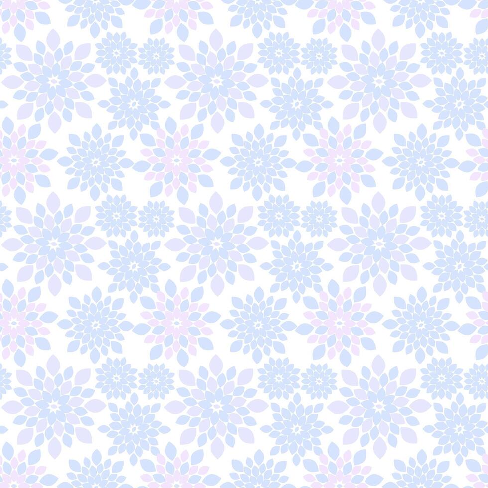Pastel Blue Floral Repeat Pattern Background vector