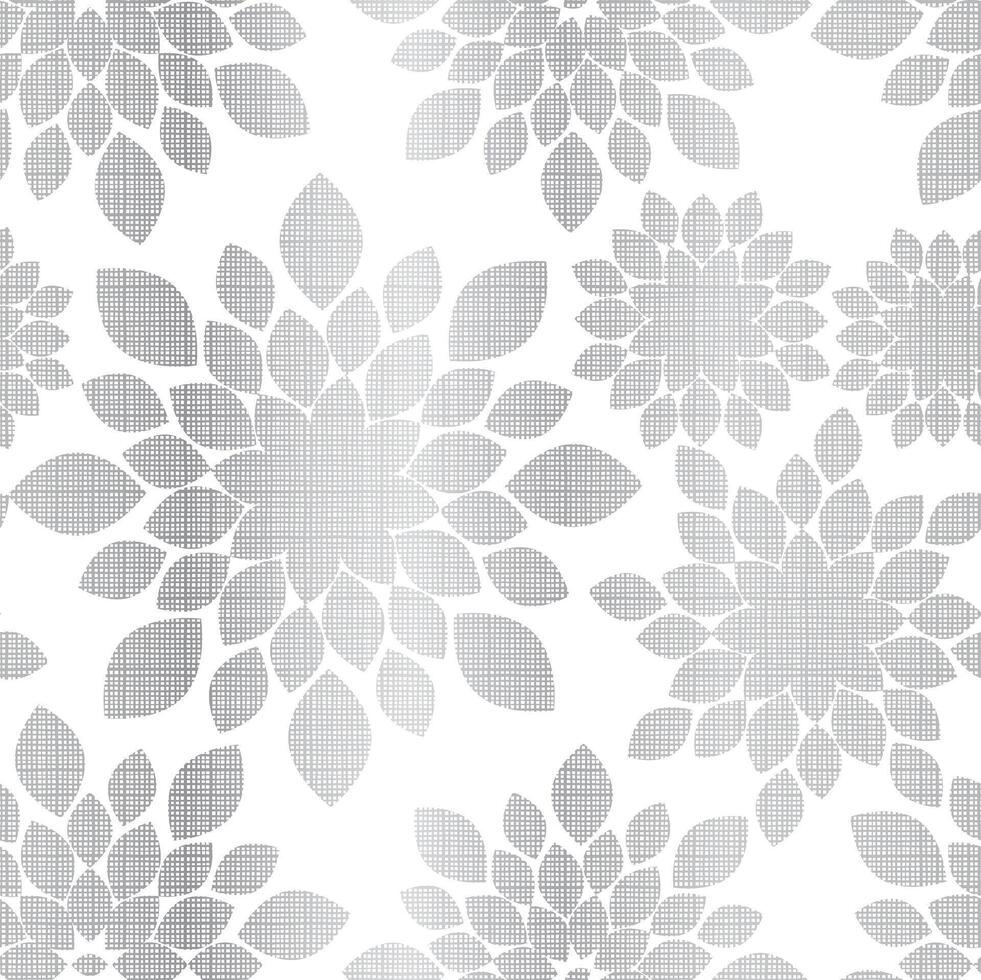 Silver Floral Pattern Design on White Background vector