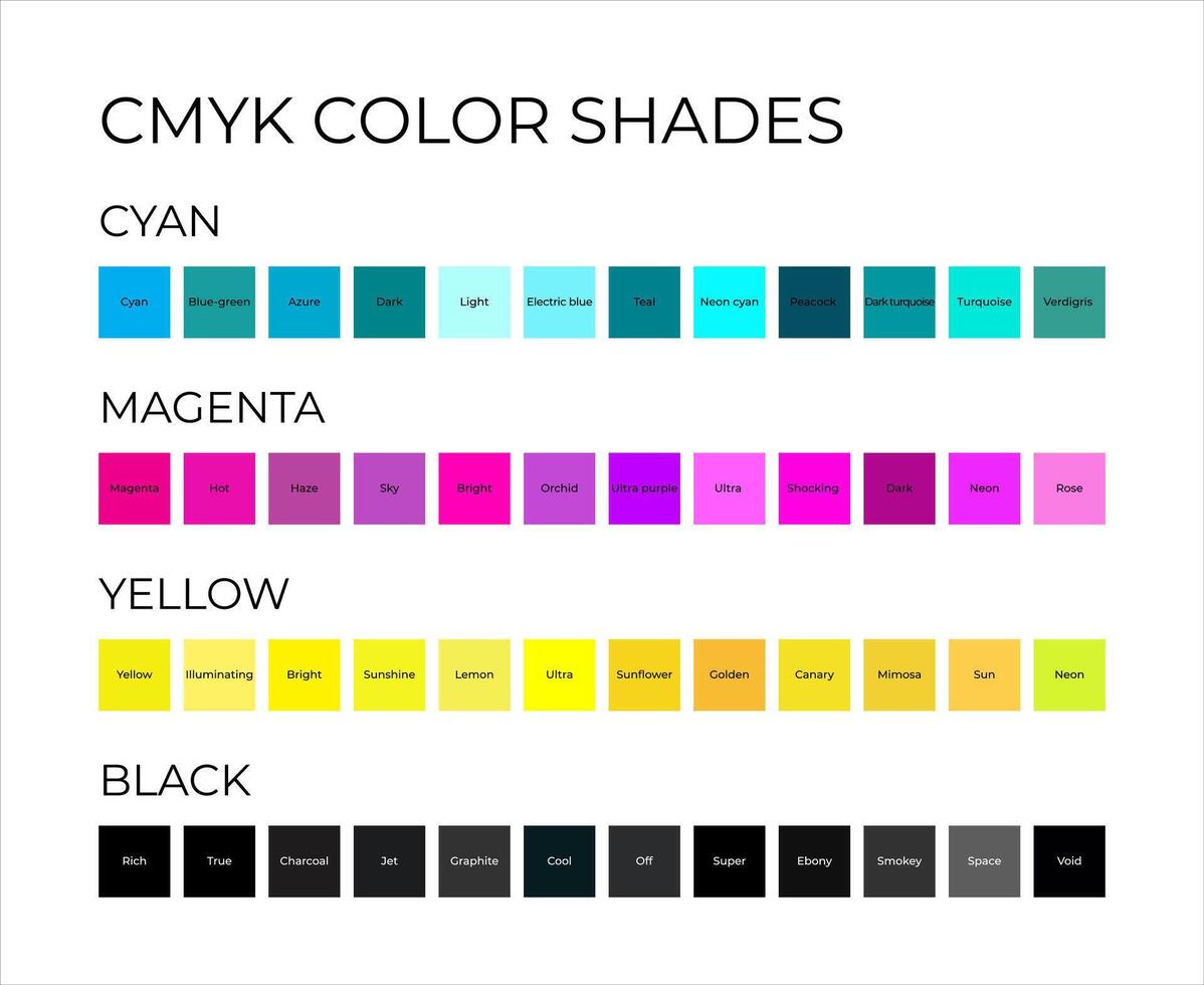 CMYK Color Shades Illustration with Swatches vector