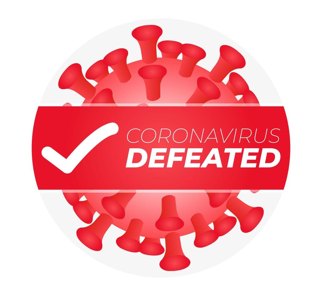 Coronavirus Defeated Illustration Sticker Badge vector