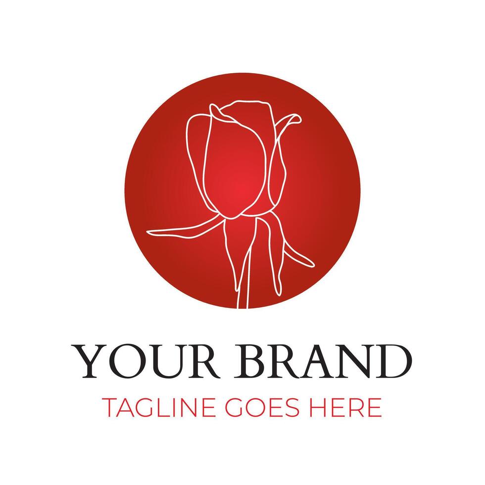 One Red Rose Logo Design vector