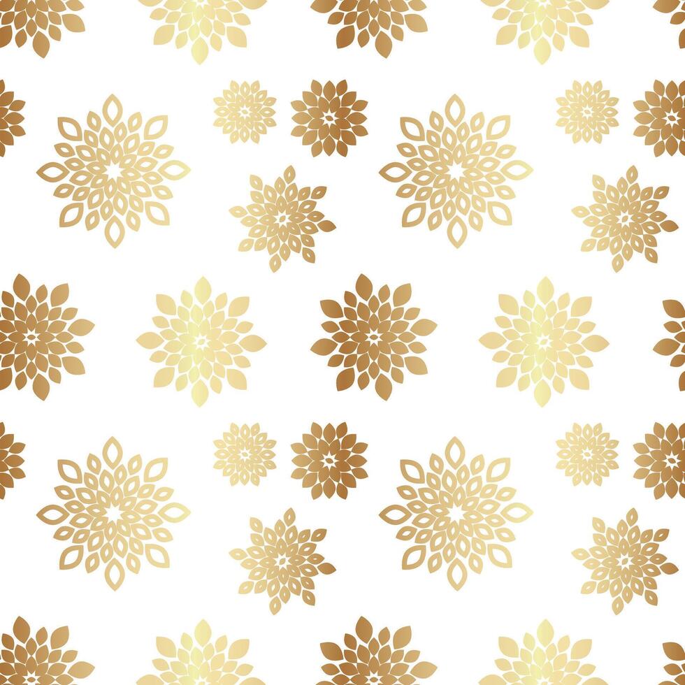 Simple Gold Floral Seamless Pattern Design vector