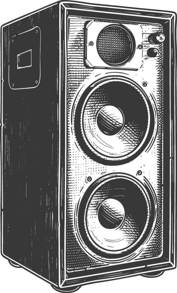 a Music speakers with old engraving style vector