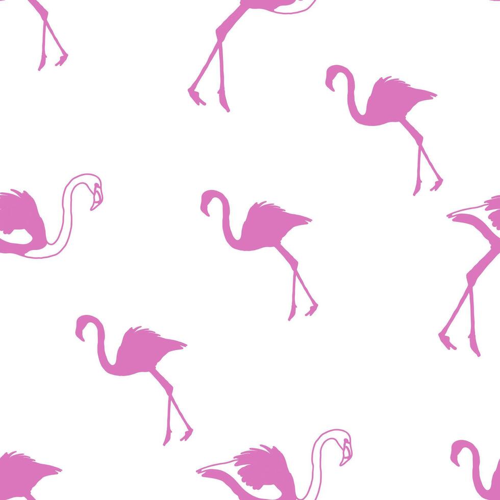 Pink Flamingo Pattern Design on White Background vector