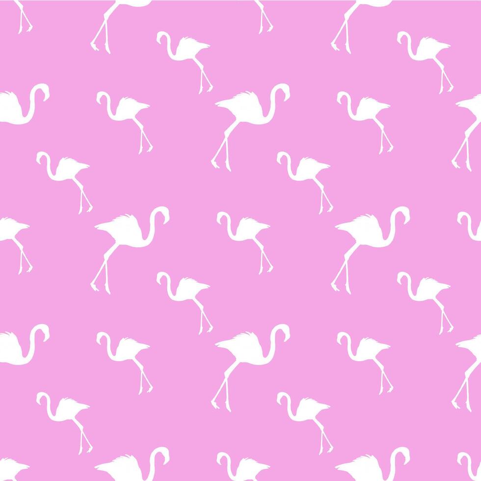 Flamingo Pattern Design in White and Light Pink vector