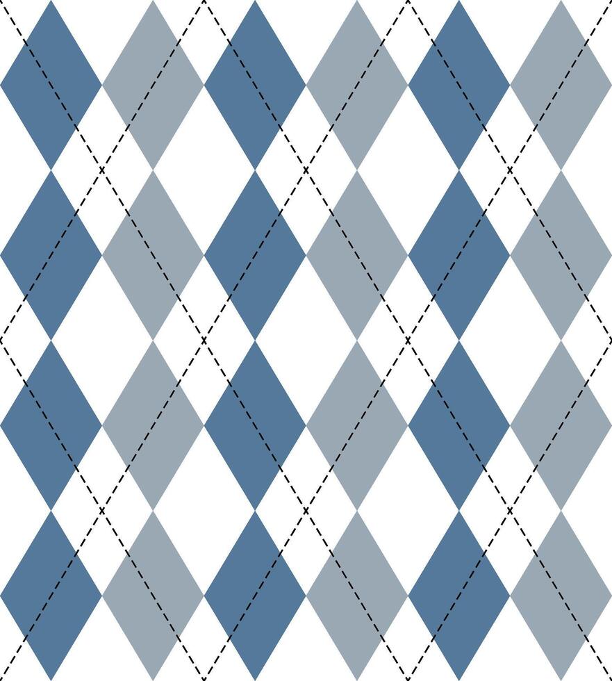 Traditional Blue Rhombus Seamless Pattern Design vector