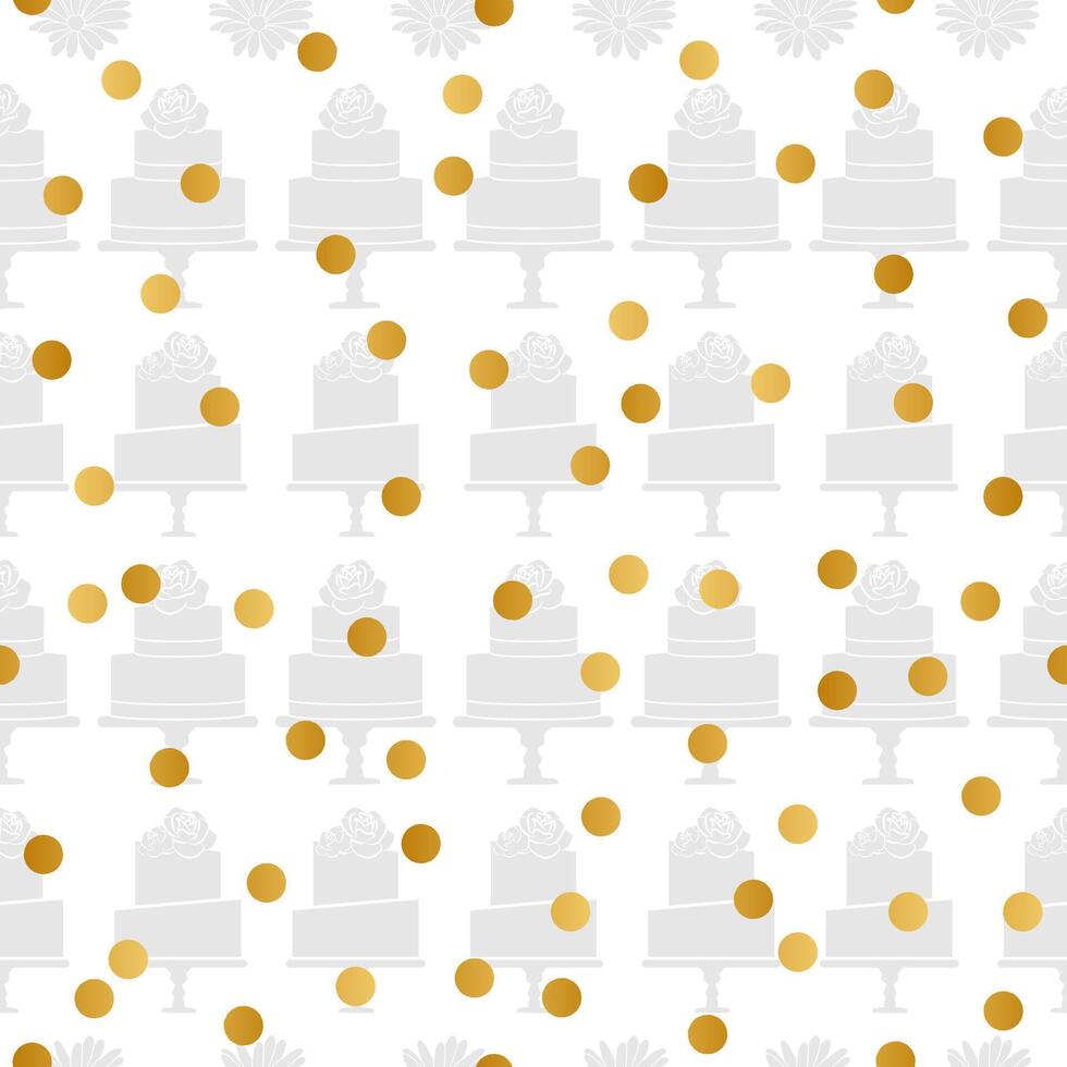 Light Cake Pattern Background with Gold Dots vector