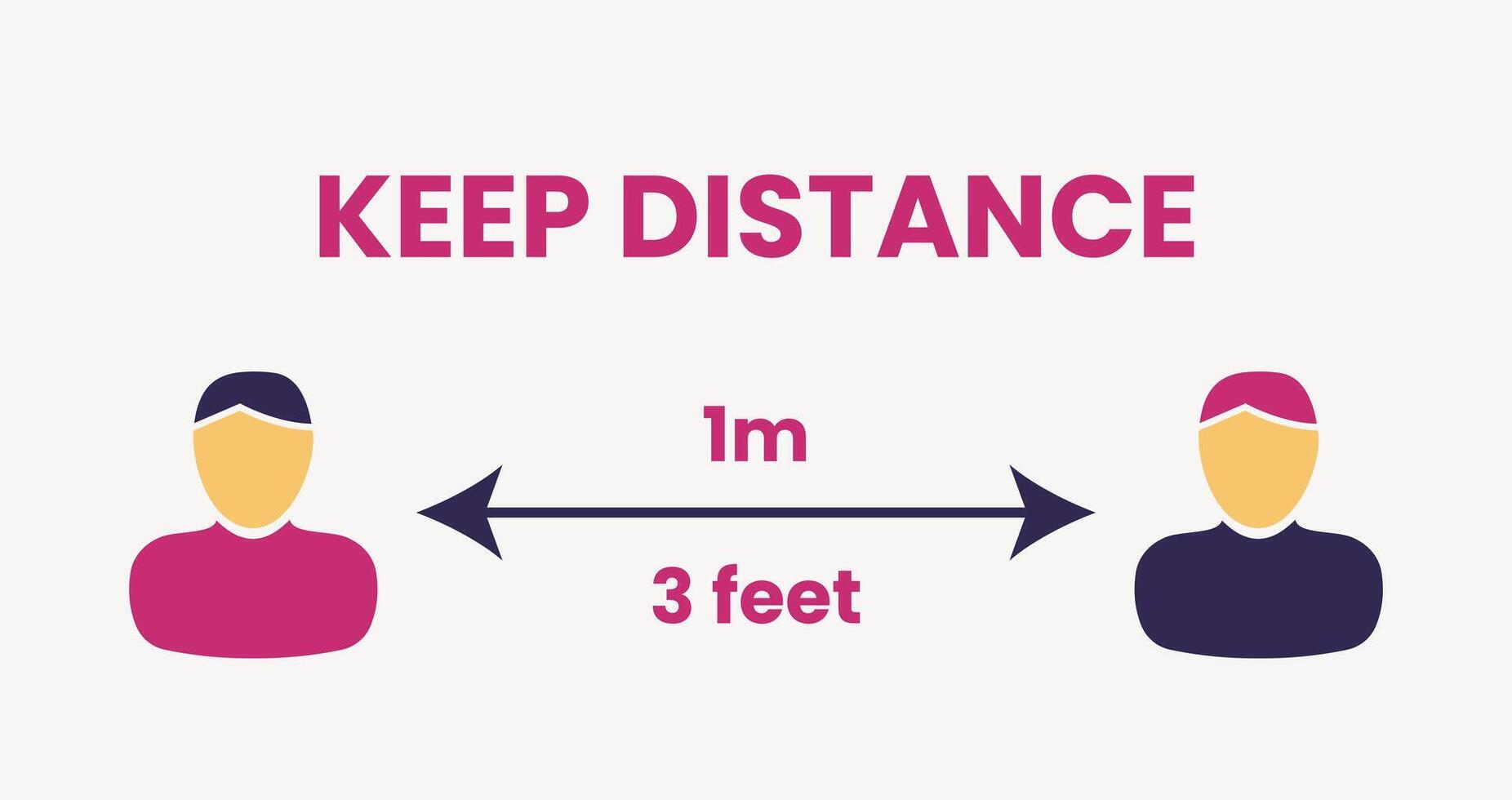 Coronavirus Keep Distance from People Illustration vector