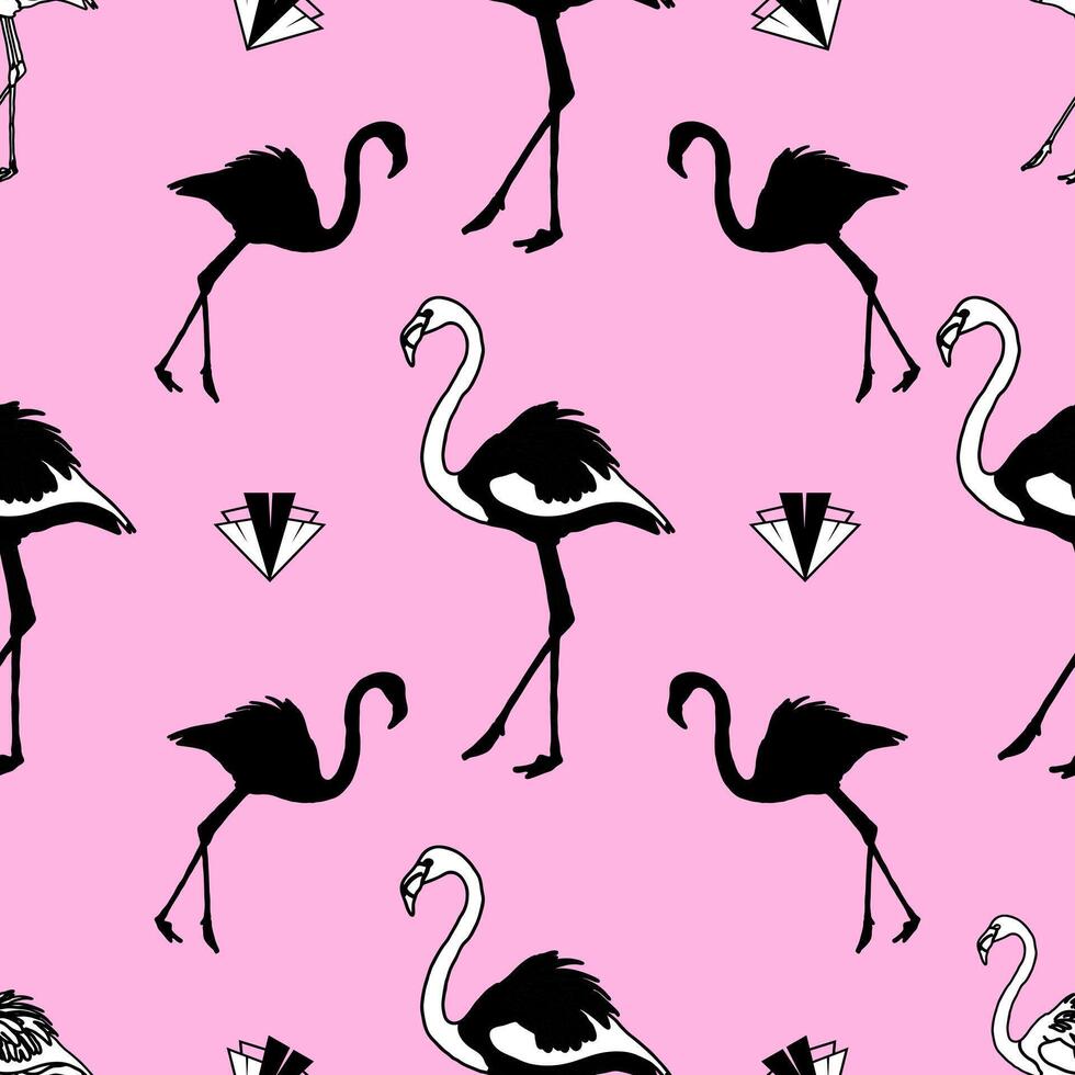 Pink Flamingo Pattern Design vector
