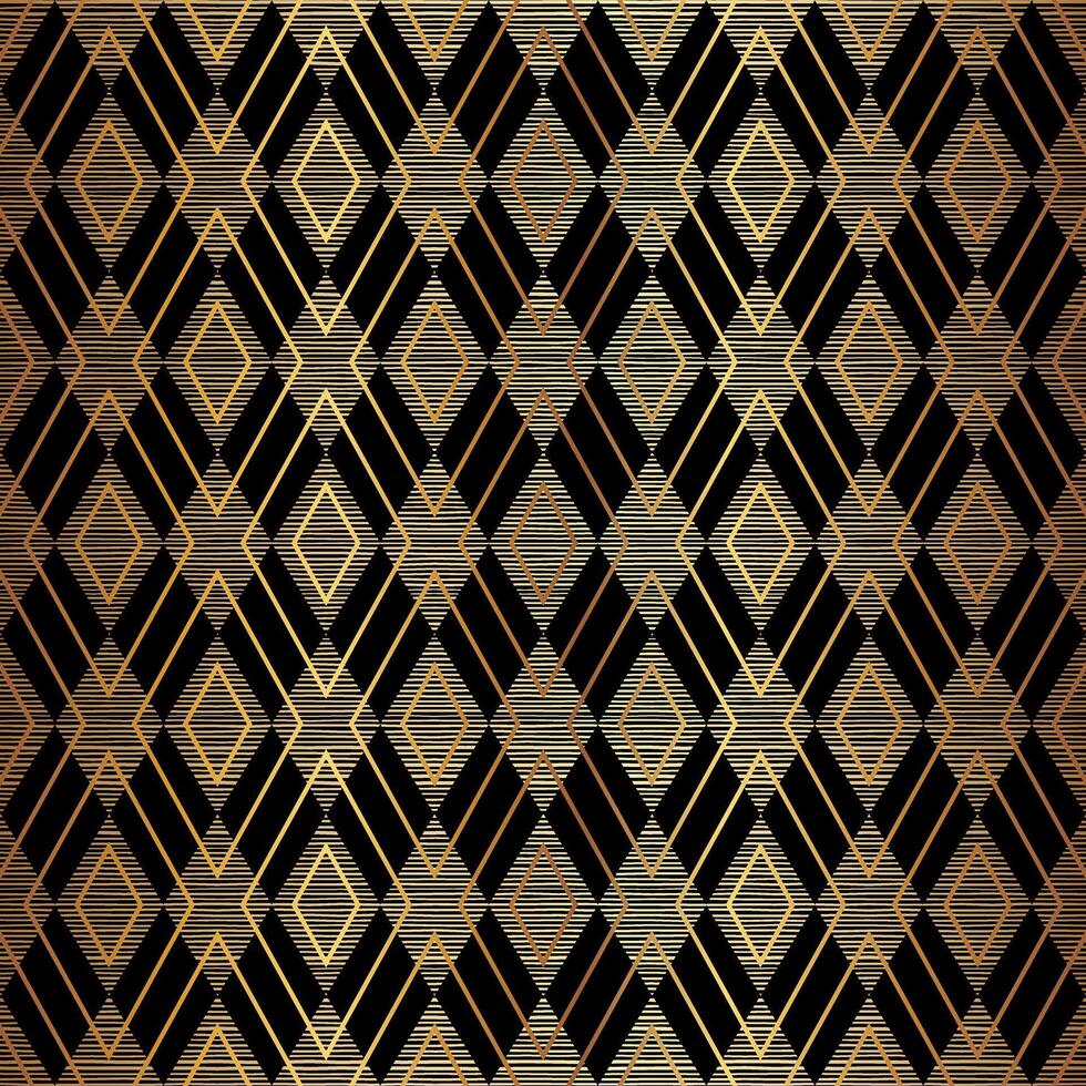 Elegant Gold Rhombus Seamless Pattern Design Background vector