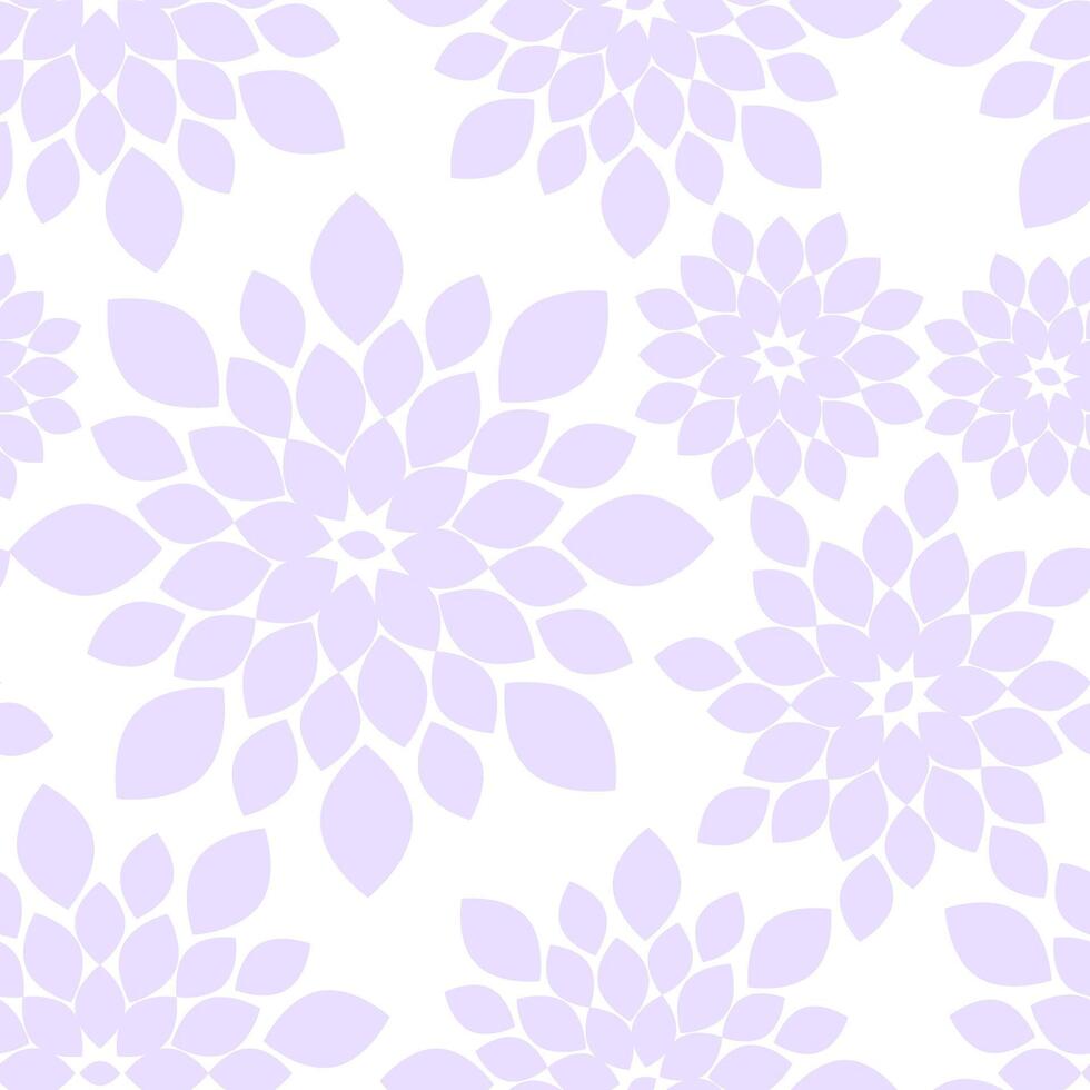 White and Pastel Purple Floral Repeat Pattern Light Background vector
