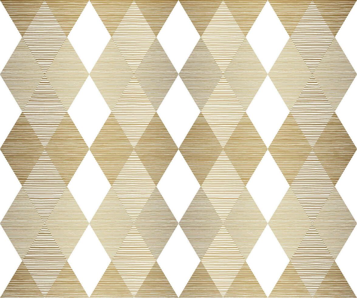 Gold Elegant Rhombus Geometric Seamless Pattern on White Background vector
