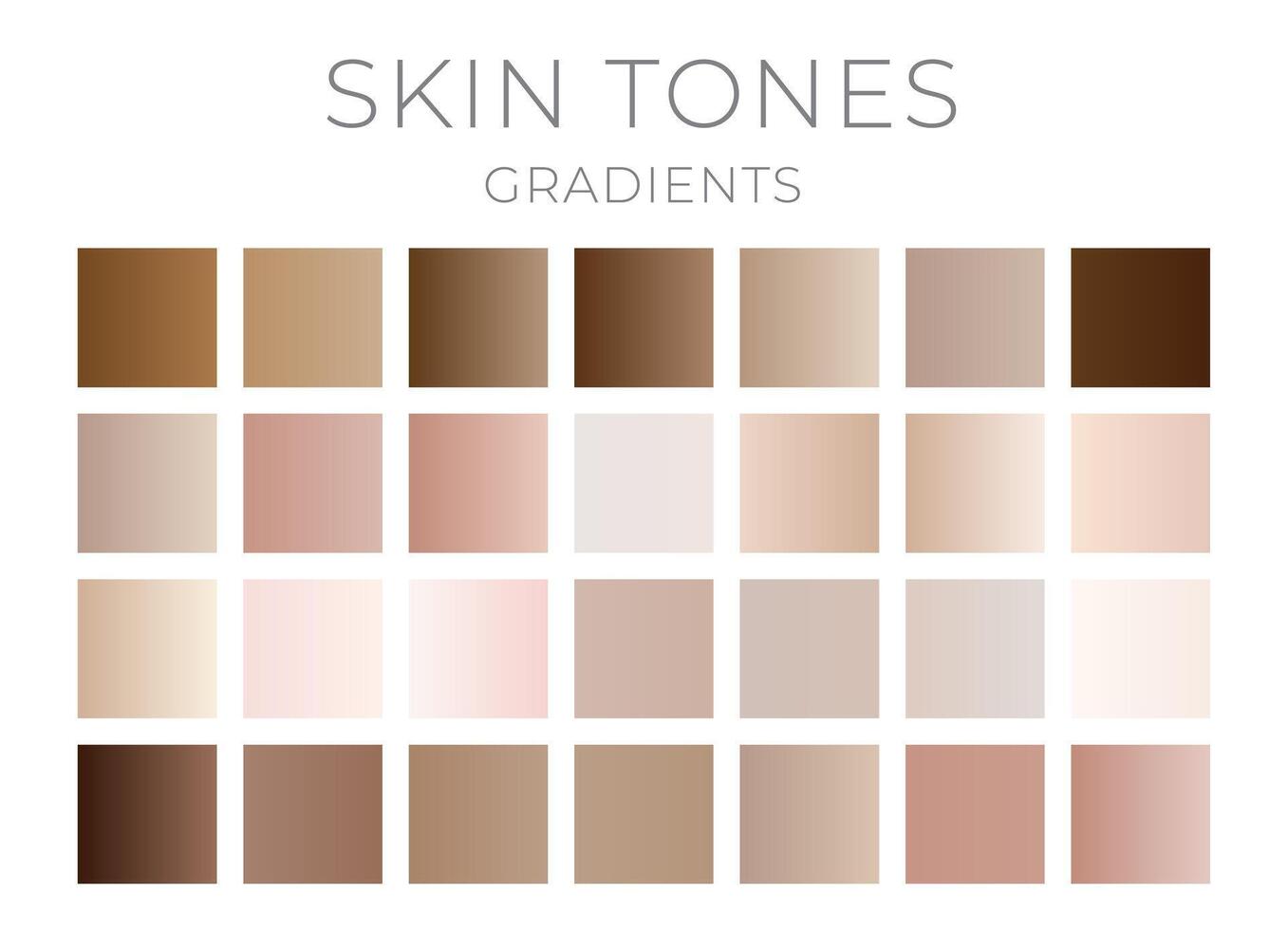 Gradient Skin Color Swatches vector