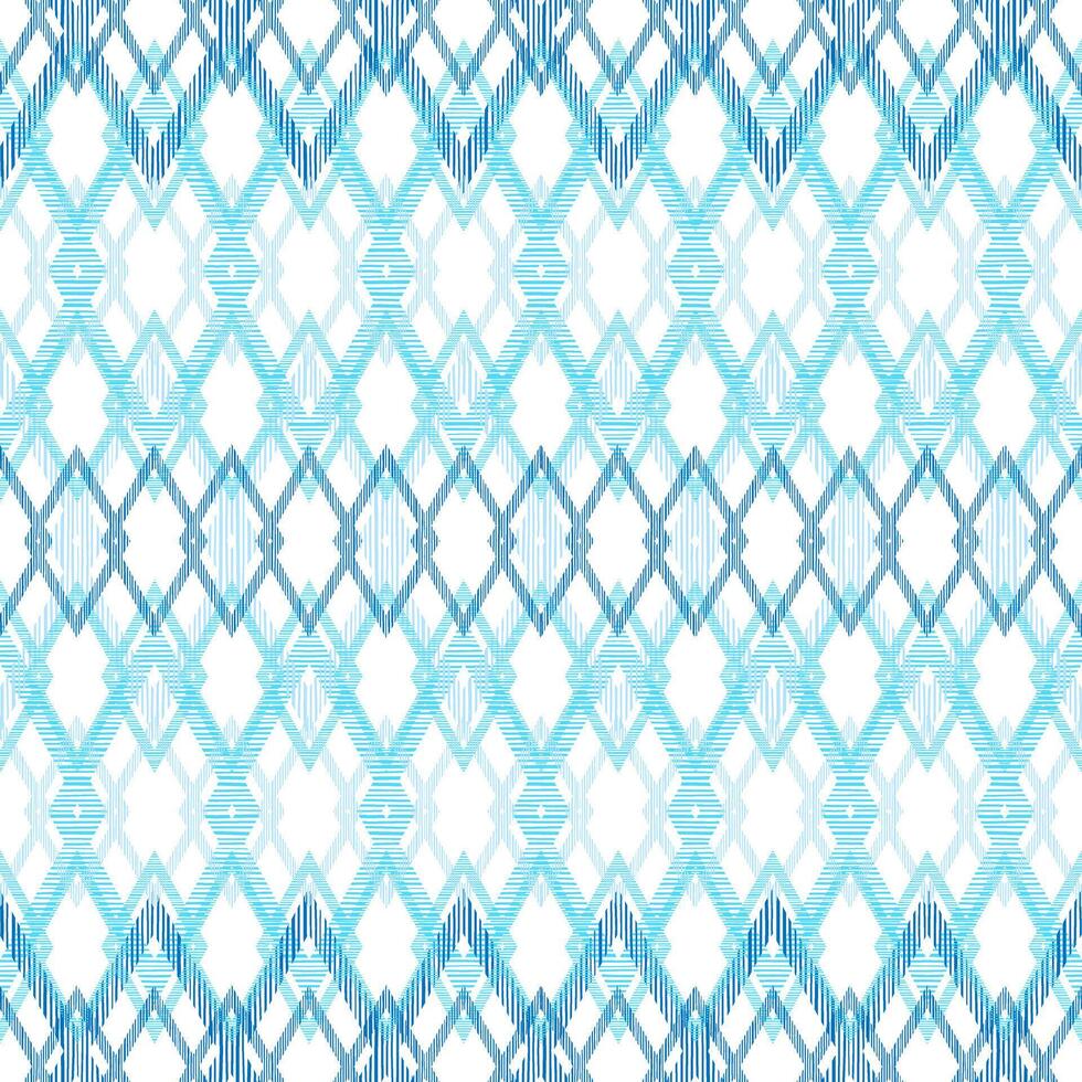 White and Blue Geometric Rhombus Seamless Pattern Design vector