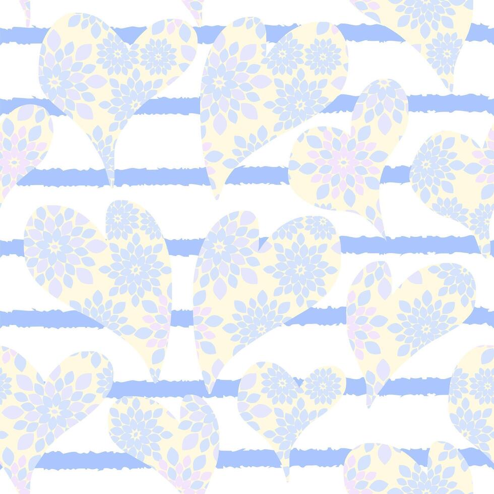 Floral Heart Pattern Design in Pastel Color vector