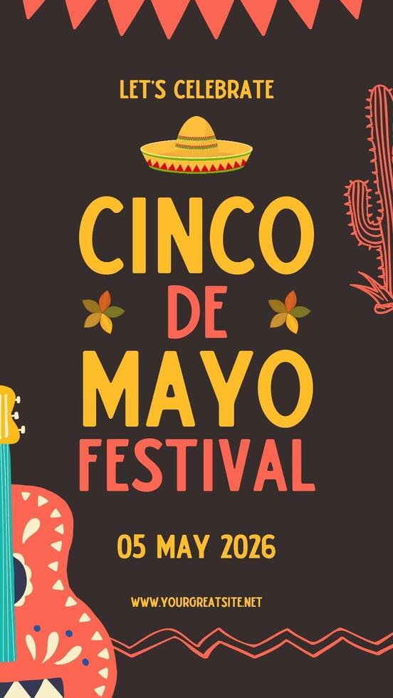 Brown Celebration Cinco de Mayo Festival template