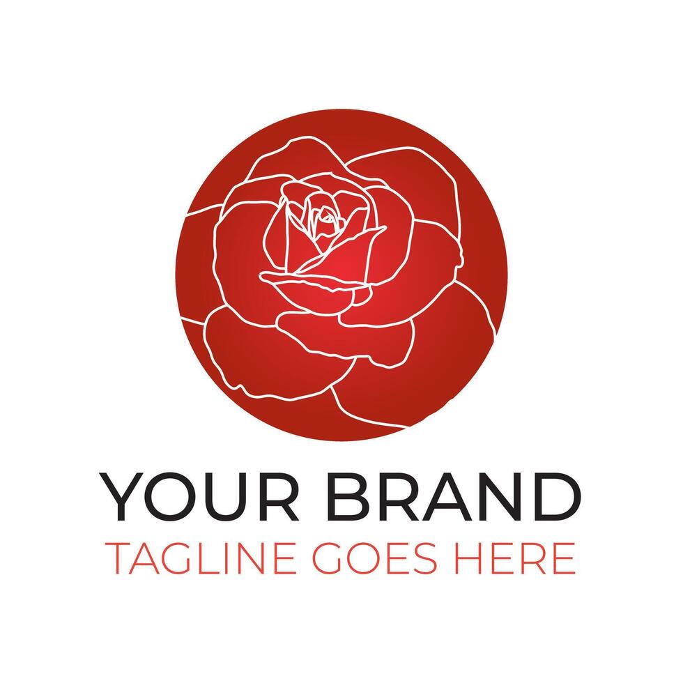 Rose Flower Shop or Florist Logo Design vector