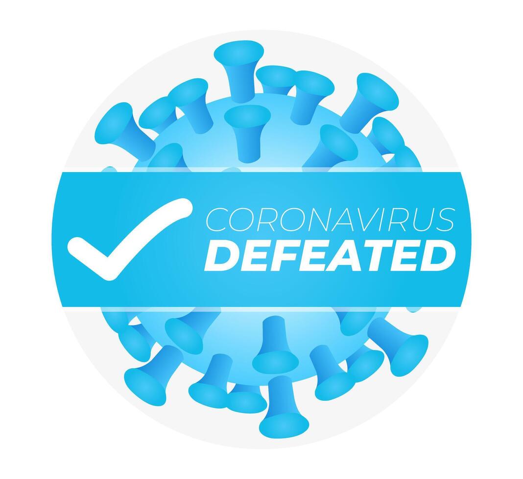 Coronavirus Defeated Illustration Sticker Badge vector