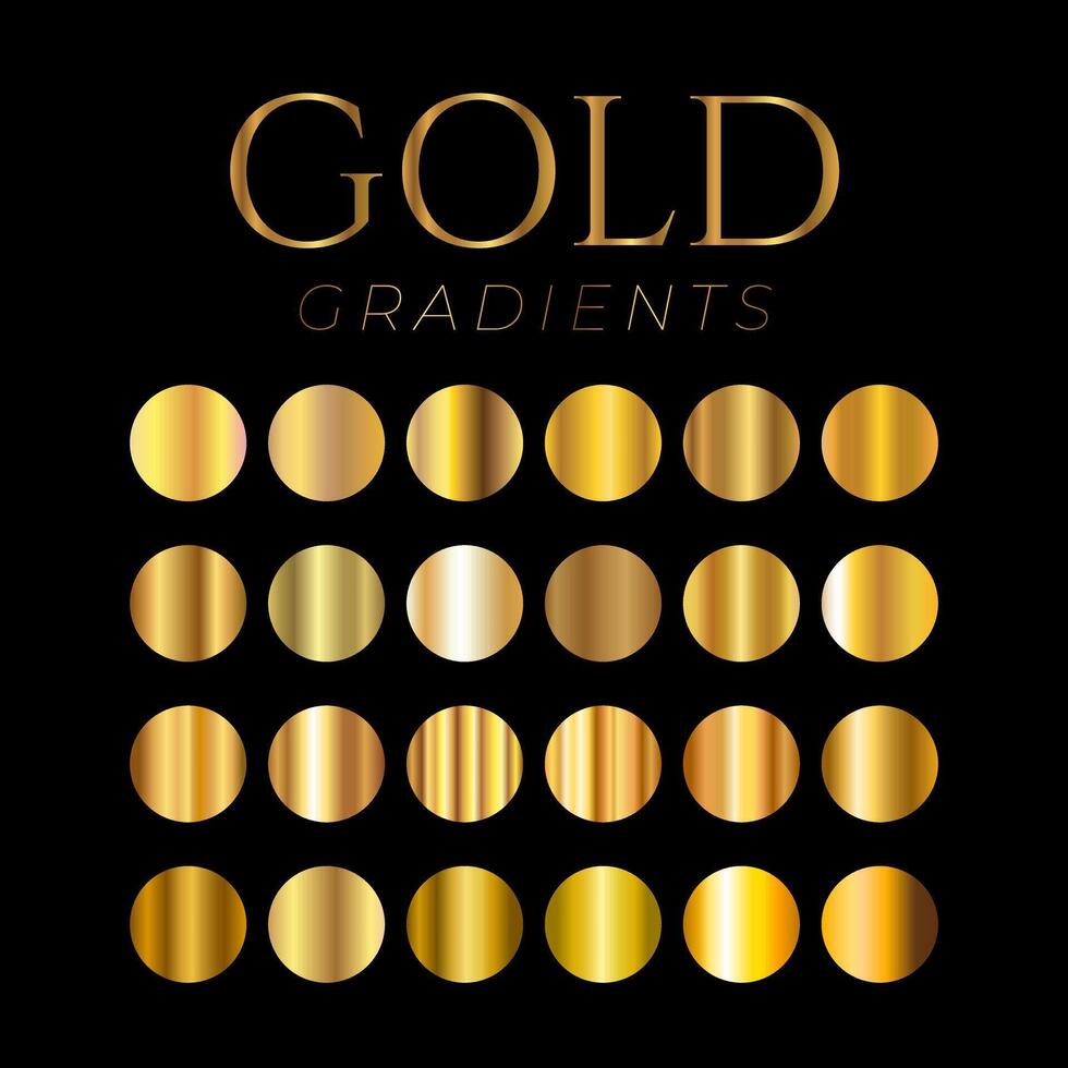 Gold Gradients Color Shades Swatches Palette vector