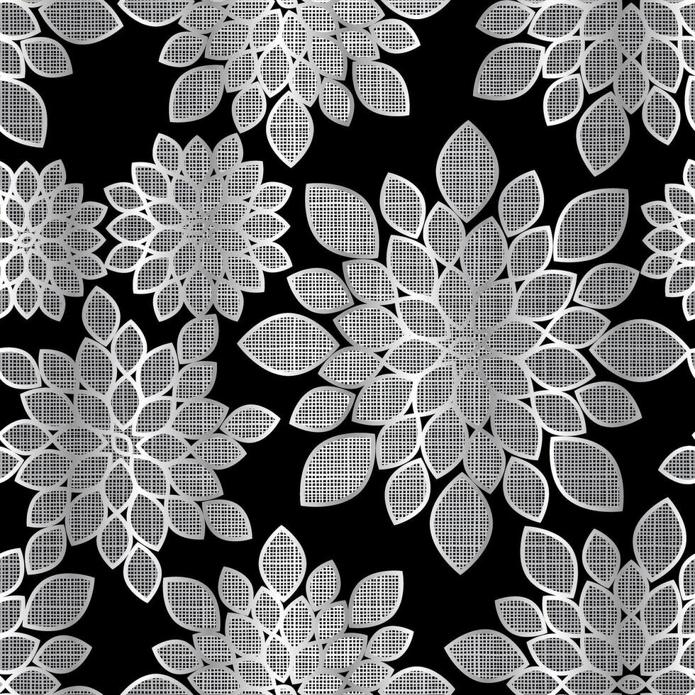 Silver and Black Floral Pattern Design Background vector