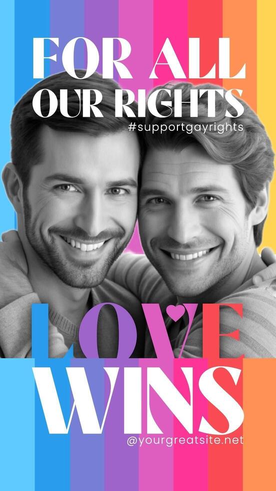 For All Our Rights Love Wins Pride Template Story for Instagram