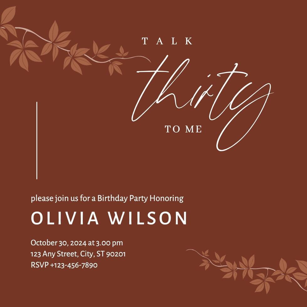 White Brown Illustration 30 Birthday Festivity Instagram Post template